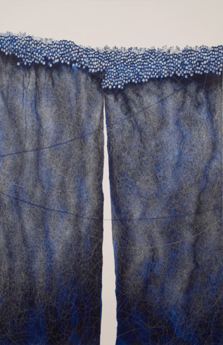 Boundless, 2013. White pencil, acrylic, canvas. 74x48 in - 188x122