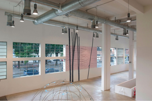 The Following Day, No One Died, 2009. Porcelain, print on vinyl. 413x335 in - 1050x850 cm. Installation view at Fondazione Merz, Torino