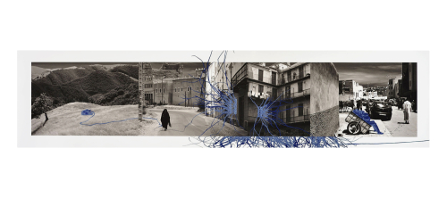 Under the Same Sky (2), 2009. Colored pencil, acrylic on archival ink-jet print on paper. 24x100 in - 61x253.5 cm