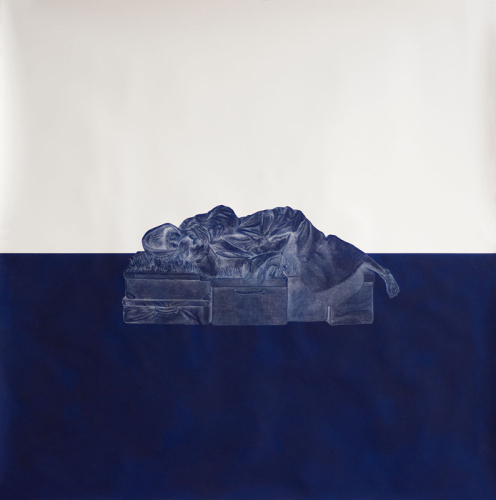 From the Within Out (3), 2010. White pencil, acrylic, paper. 45x45 in - 114x114 cm