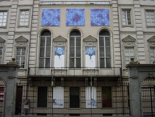 La Sala degli Specchi, 2003. Ceramic.  328  tiles 12x12 in - 30x30 cm each. Installation view at Palazzo Bricherasio, Torino