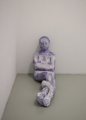 Monologue, 2006. Colored pencil, acrylic, fabric, papier-mâché. 25x15x47 in - 64x38x120 cm