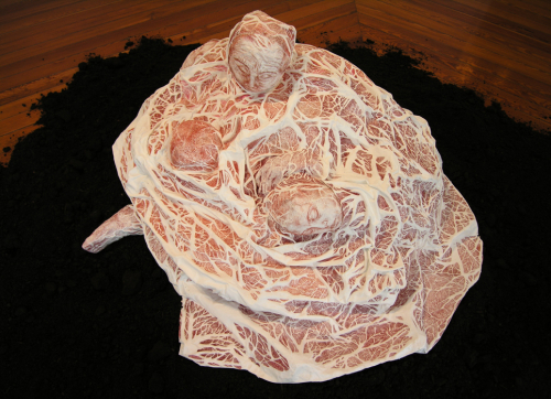 Mother, 2006. Colored pencil, acrylic, fabric, papier-mâché.  46x46x32 in - 115x115x80 cm