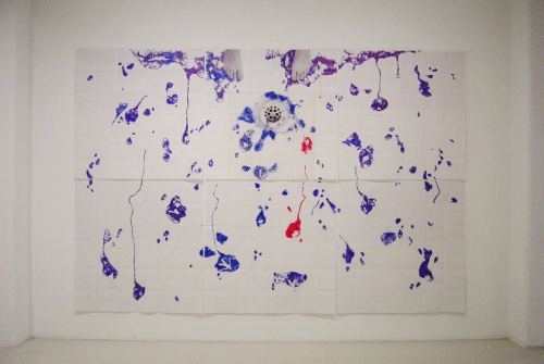 Tears and Blood, 2002.Ballpoint pen, sketch-paper95x142 in - 240x360 cm