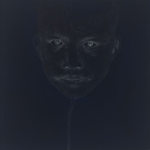 The Other (1), 2010. White pencil, acrylic on MDF 10x10 in - 25x25 cm