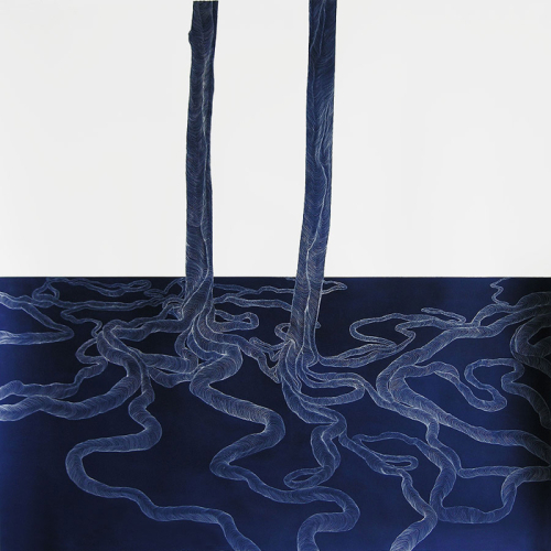 Together (2), 2007. White pencil, acrylic, paper. 45x45 in - 114x114 cm