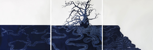 Yesterdaytodaytomorrow, 2010. Colored pencil, acrylic, paper. 45x135 in - 114x342 cm 